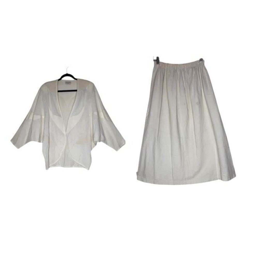 Vintage Sissies X Pierre Lamonte Ivory 2 Pc. Jacket & Skirt Set Sz S Classic